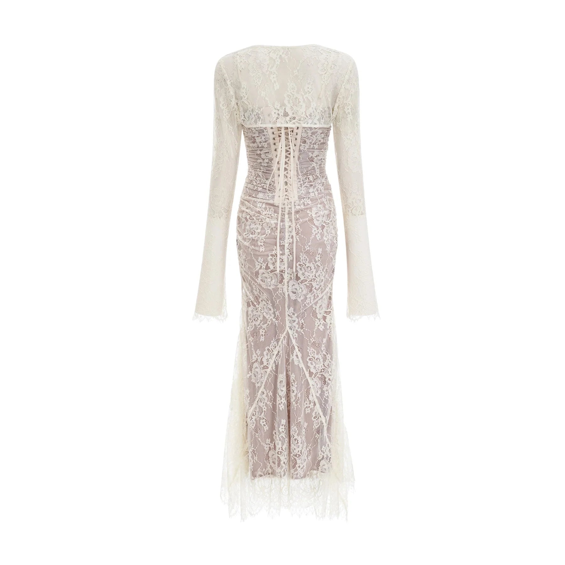 Flaminia Floral Maxi Dress - Delicate Spaghetti Straps - Pleated Detailing - Elegant Mesh Design - Side Zip with Rear Tie Fastening