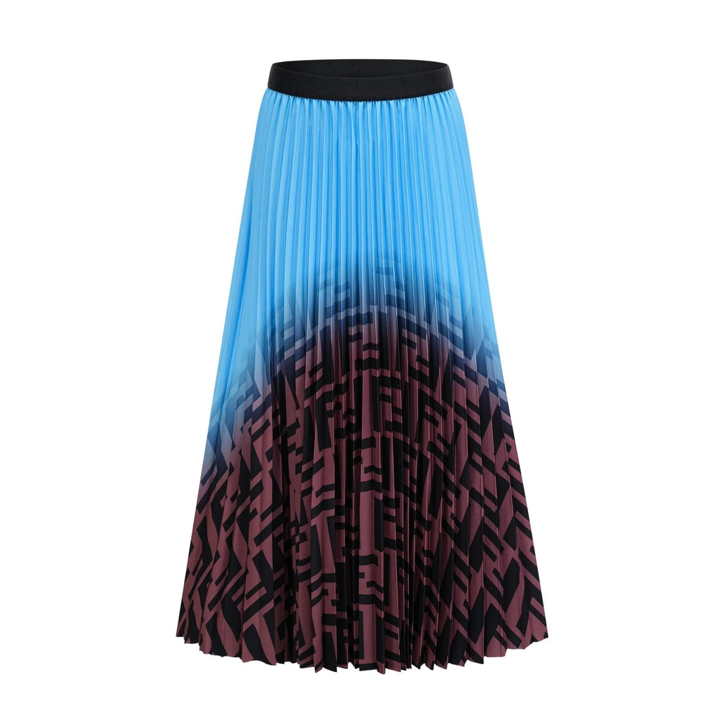 Flavia Skirt & Top Set - Round Neck - Long Sleeve Pleated Design - High Waisted