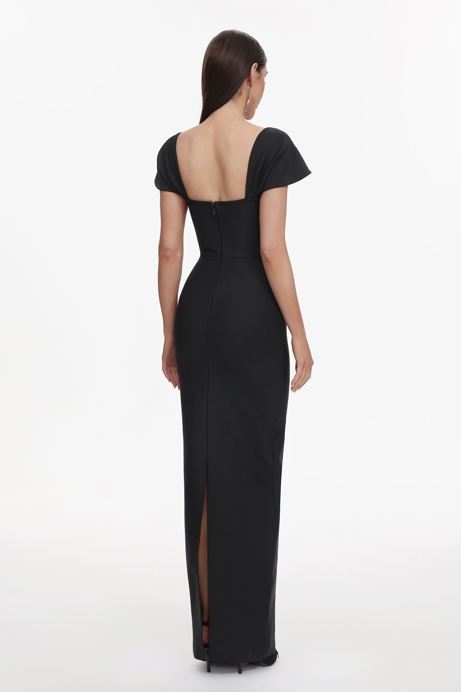 Flora Black Diamond Detail Maxi Dress