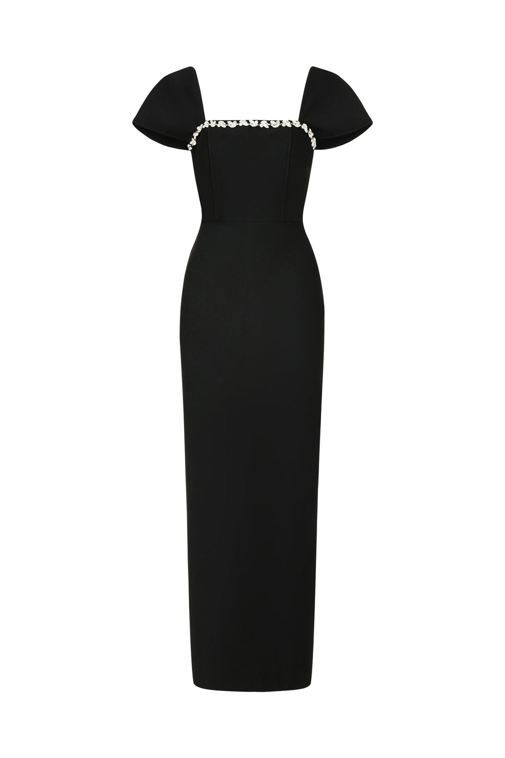 Flora Black Diamond Detail Maxi Dress