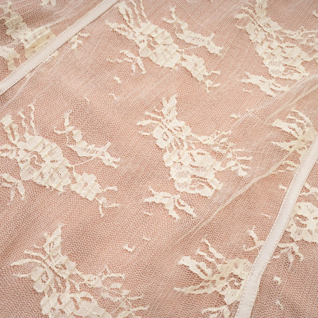 Fortuna Long Sleeved Dress - Lace Detailing - Square Neck - Mesh Design - Bustier Style