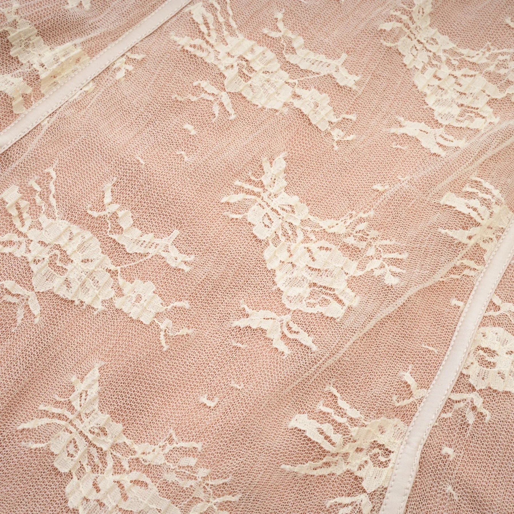 Fortuna Long Sleeved Dress - Lace Detailing - Square Neck - Mesh Design - Bustier Style