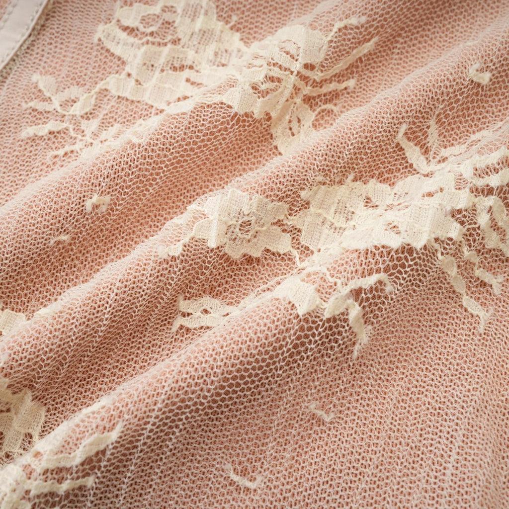 Fortuna Long Sleeved Dress - Lace Detailing - Square Neck - Mesh Design - Bustier Style