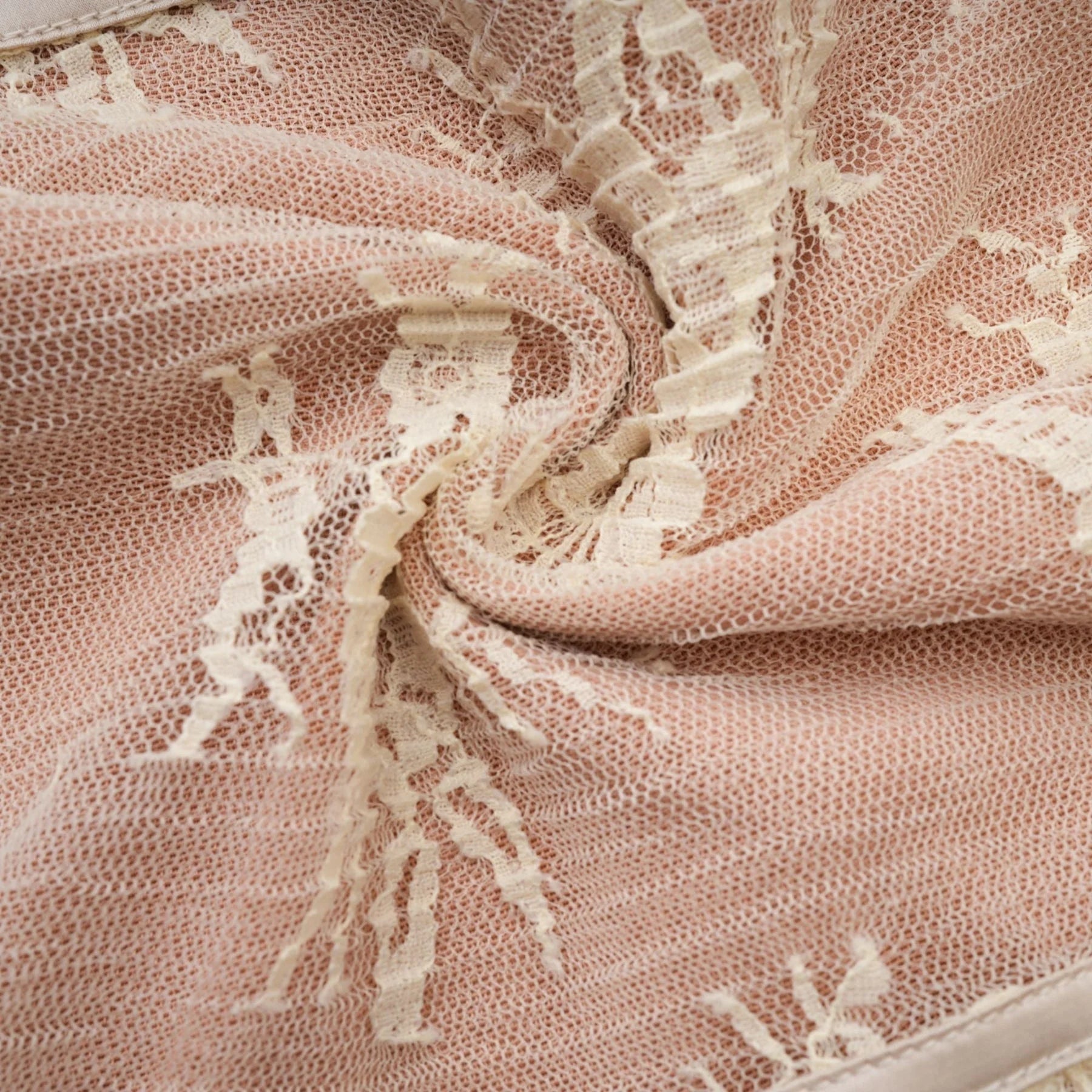 Fortuna Long Sleeved Dress - Lace Detailing - Square Neck - Mesh Design - Bustier Style