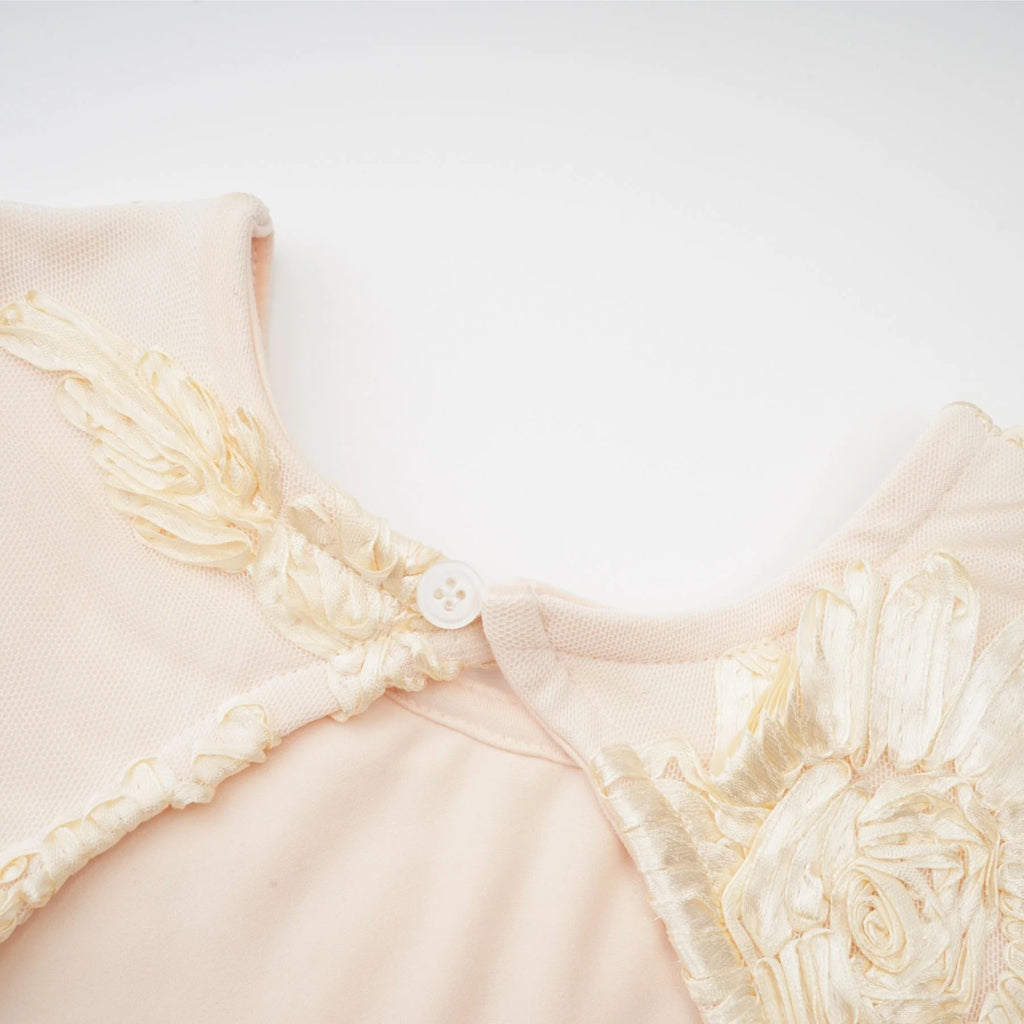 Franca Dress – Long Sleeves – Floral Embroidery – Mesh Detailing