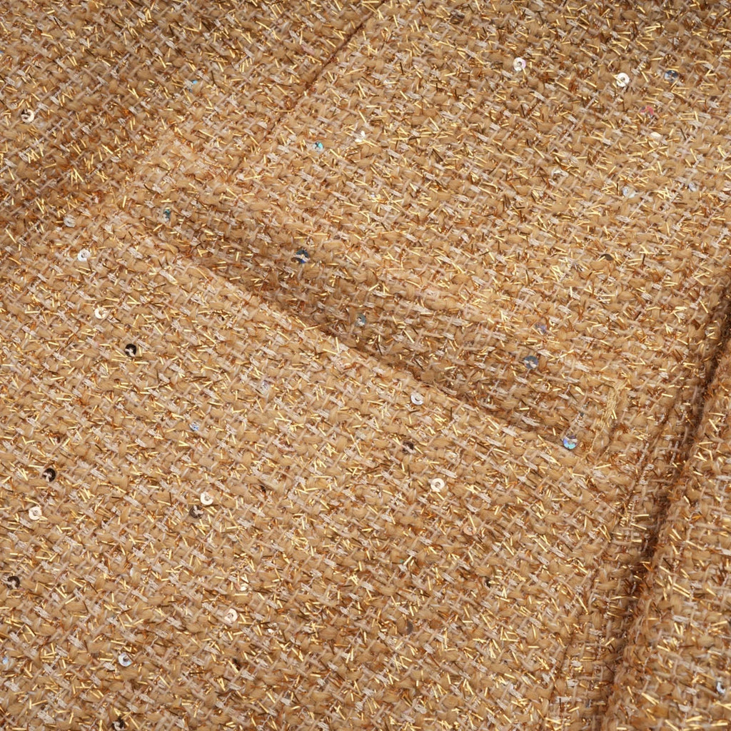 Franceschina Long Sleeve Mini Dress - Tweed - Classic Collar - Embossed Buttons - Front Pockets