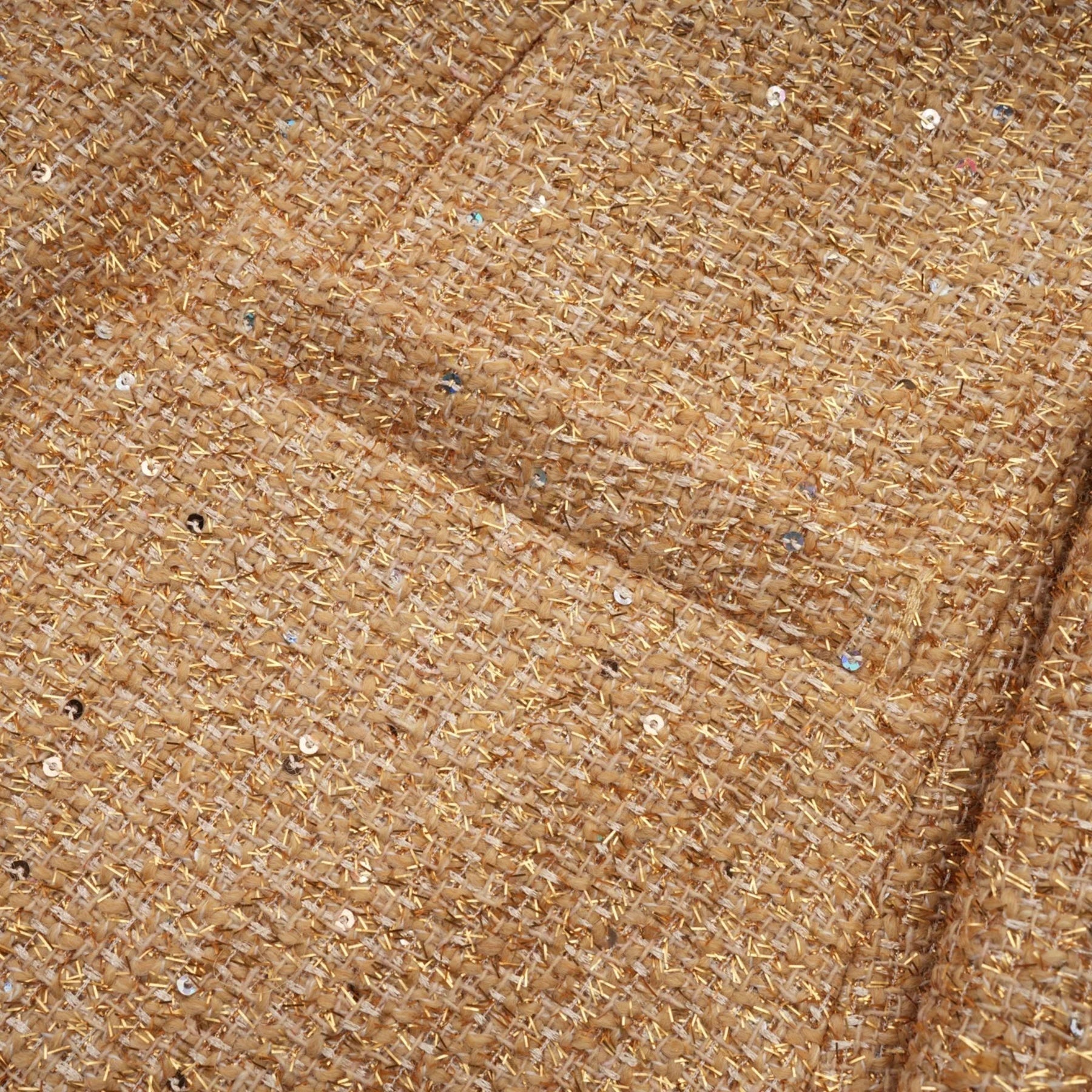 Franceschina Long Sleeve Mini Dress - Tweed - Classic Collar - Embossed Buttons - Front Pockets