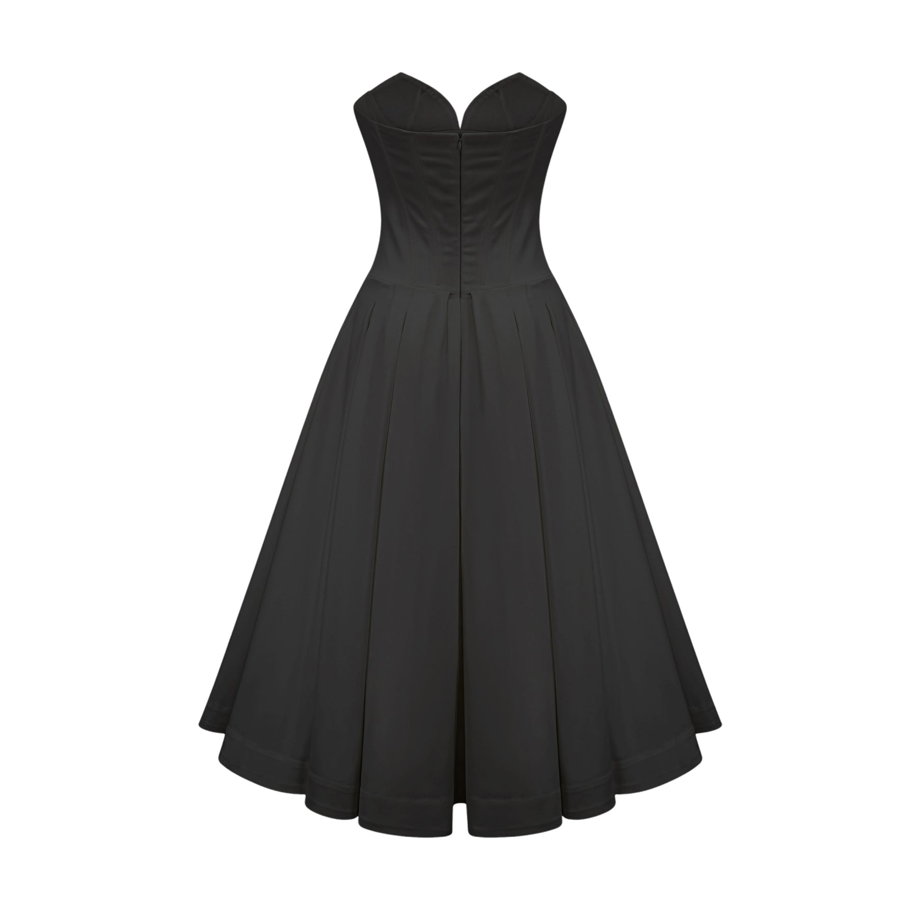 Freya Midi Dress - V - neck - Off - the - shoulder - Corset - style - Pleated Detailing