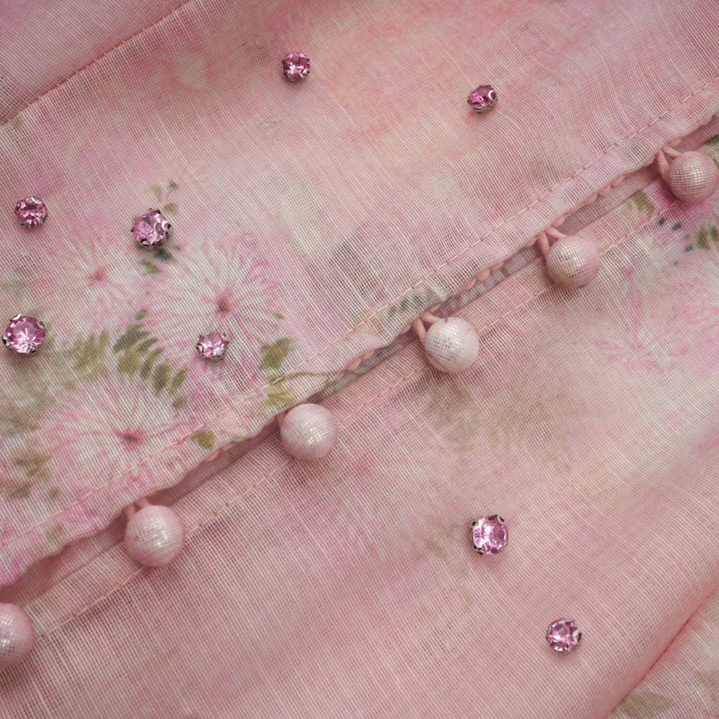 Freya Mini Dress Pink Floral Crystal Embellished