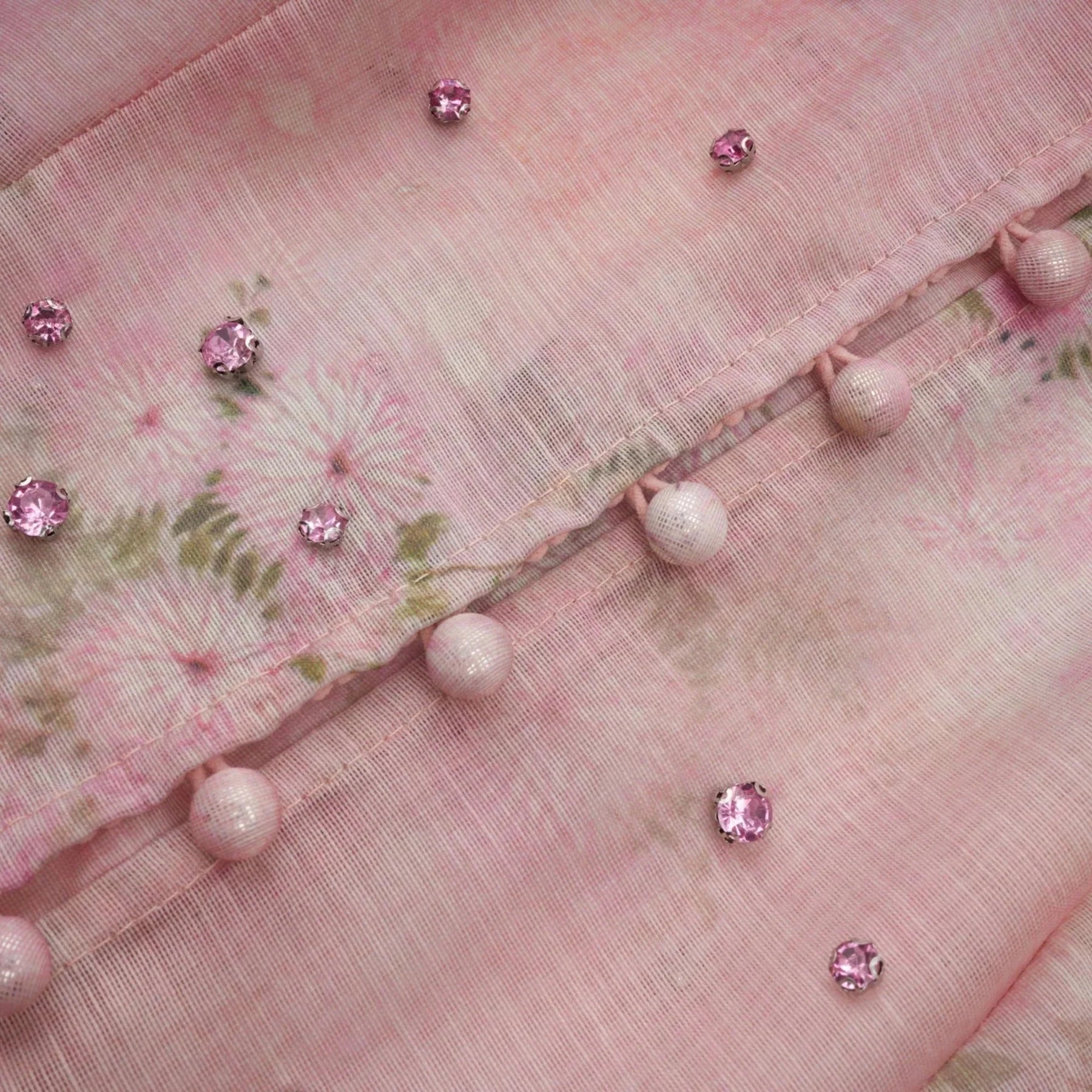 Freya Mini Dress Pink Floral Crystal Embellished