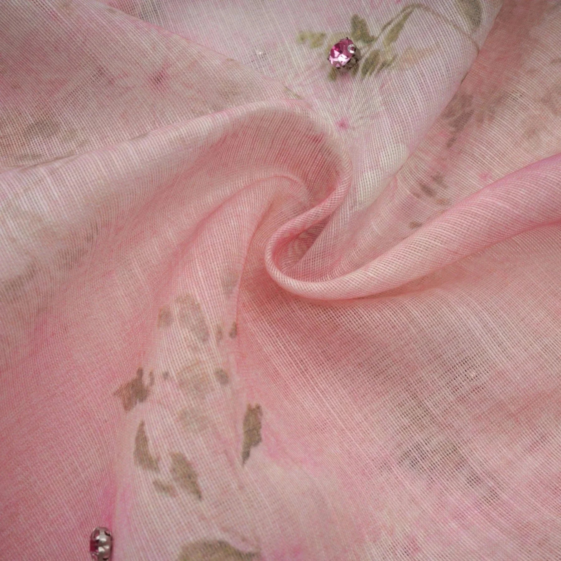 Freya Mini Dress Pink Floral Crystal Embellished