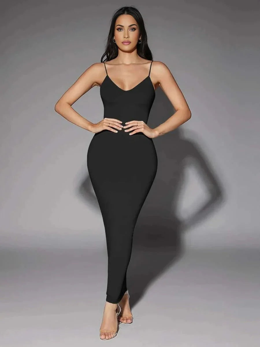 Gabriella Maxi Dress - High Stretch Fabric Elasticity - Slim Fit Type - Refined Style - Sleeve Length Sleeveless - Neckline Spaghetti Strap