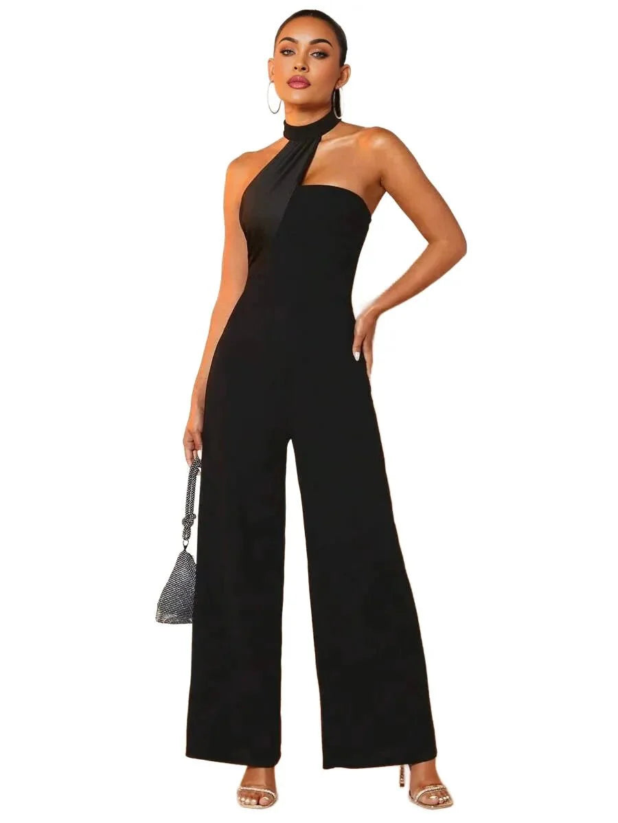 Gelsomina Jumpsuit - Regular Fit - Refined Style - Backless, Knot - Extra Long Length - High Waist - Medium Stretch Elasticity - Sleeveless