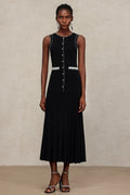 Gemma Black Pearl Detail Sleeveless Dress for Women