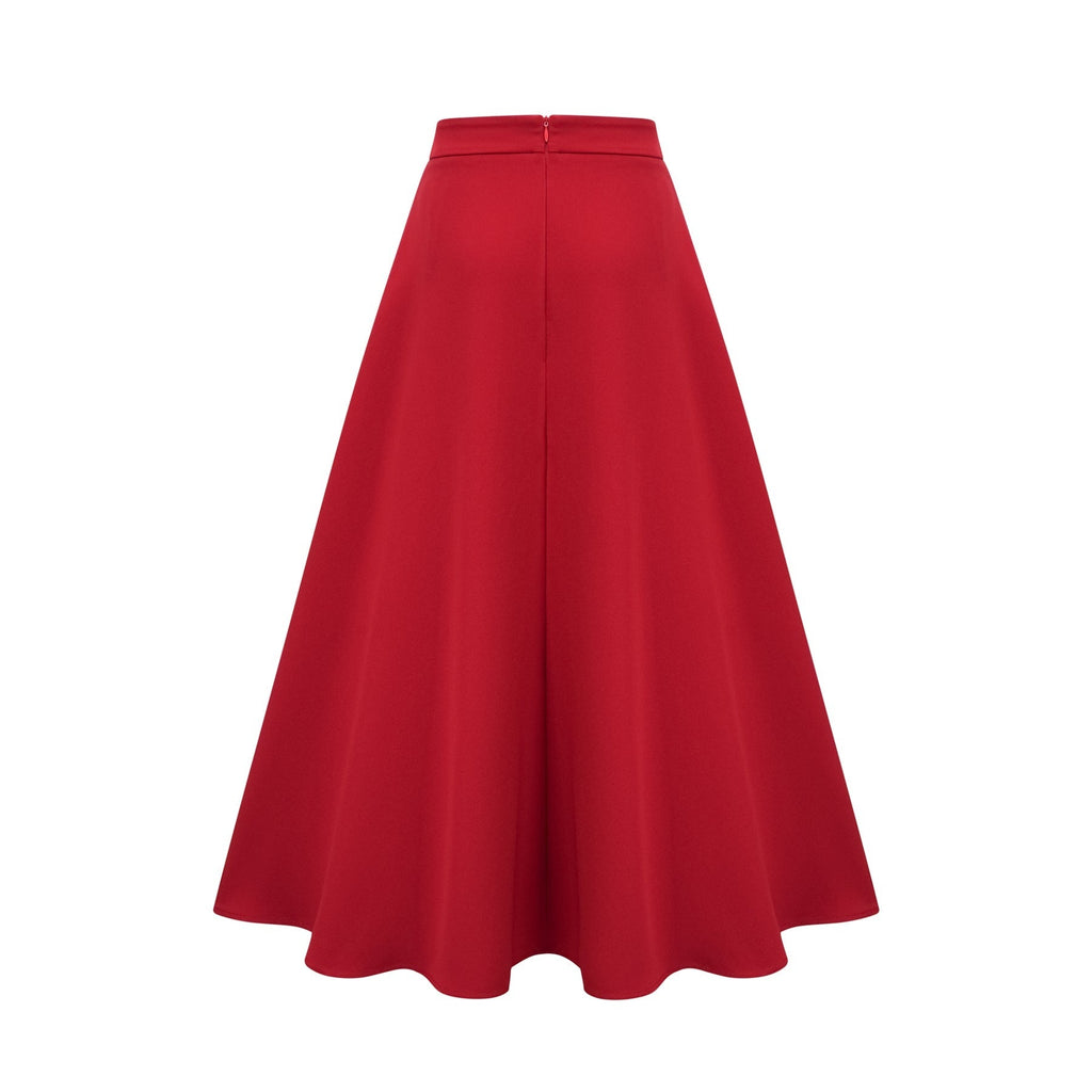 Gemma Blouse & Skirt - Crew Neck - Short Petal Sleeves - Pleated Detailing - Ruffled Trim