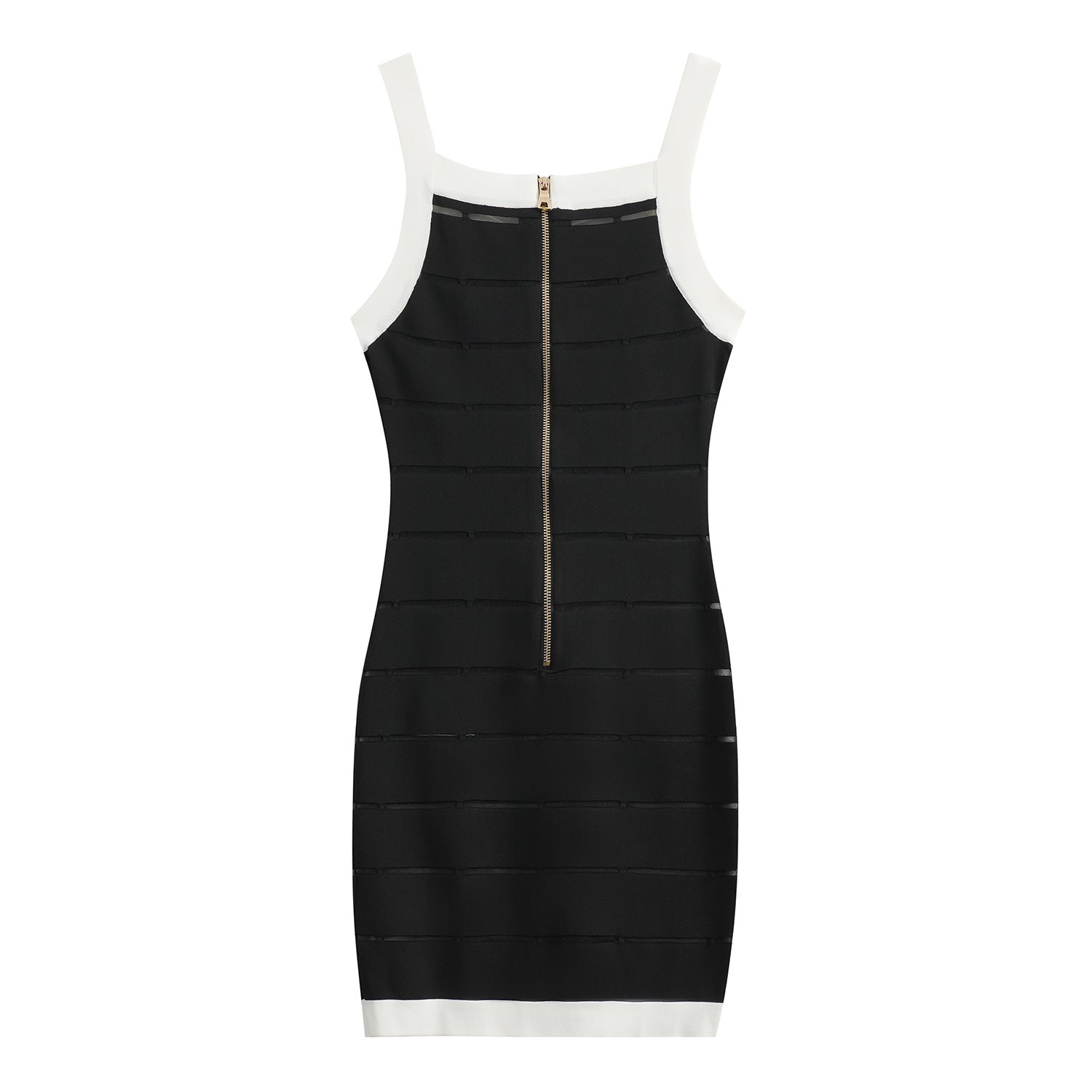 Gemma Dress - Fitted Bodycon Silhouette - Panel Detailing With Button Accents - Tailored Fit - Versatile Styling for Any Occasion
