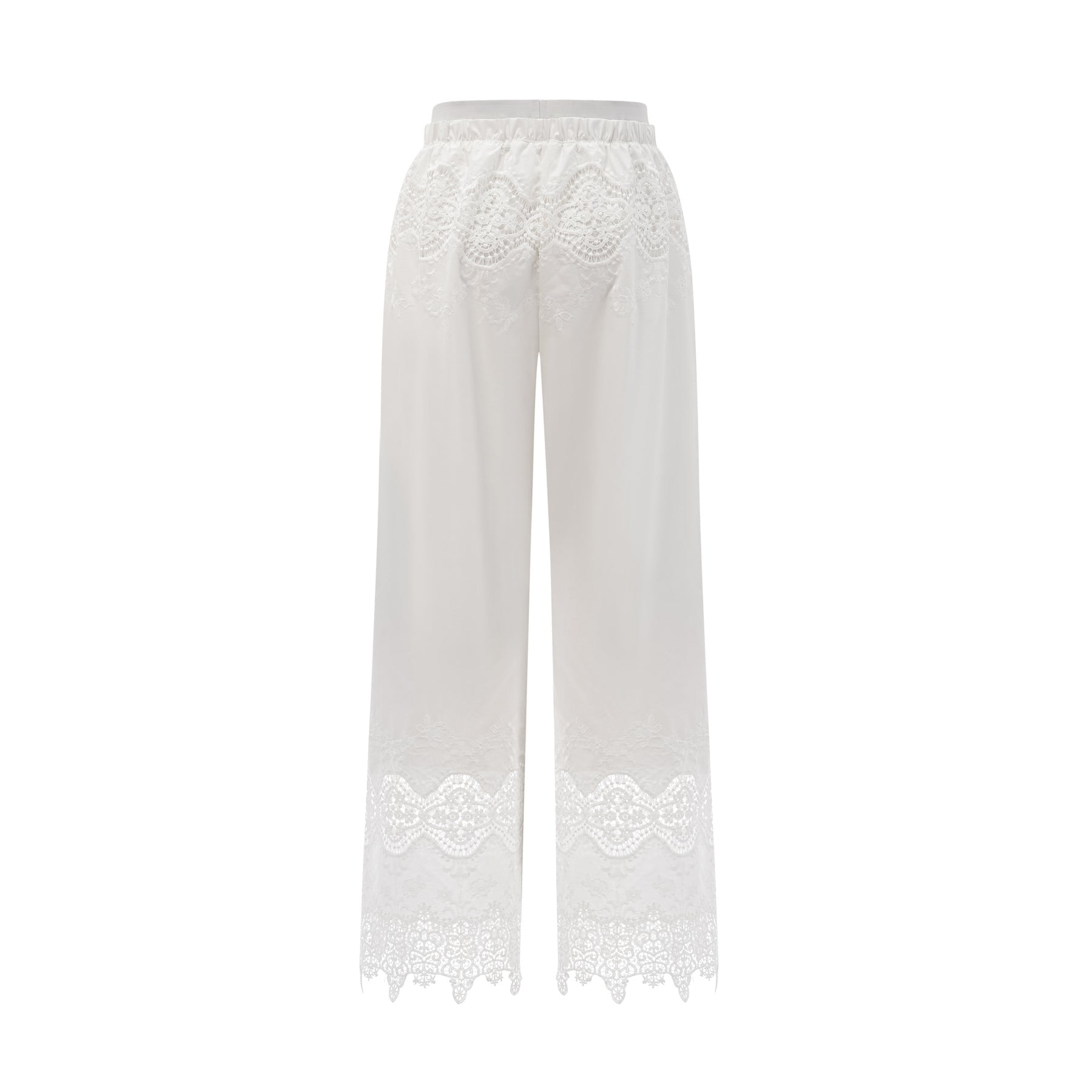 Gemma Top & Trousers - Short Sleeves - Stand - up Collar - Cut - out Design - Wide Leg