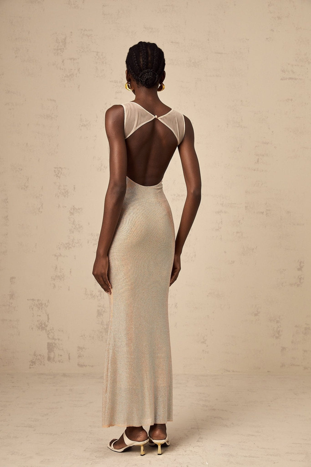 Genoveffa Maxi Dress – Sleeveless – Square Neck – Crystal Embellishment