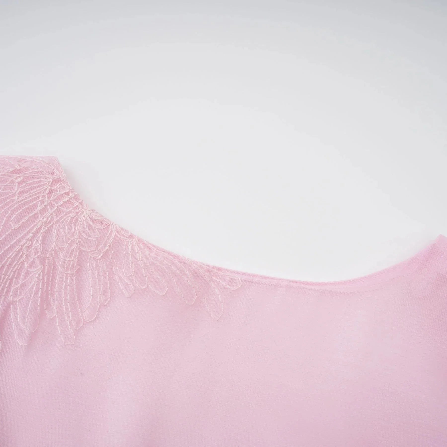 Giada Mini Dress Pink Embroidered Layered & Ruched