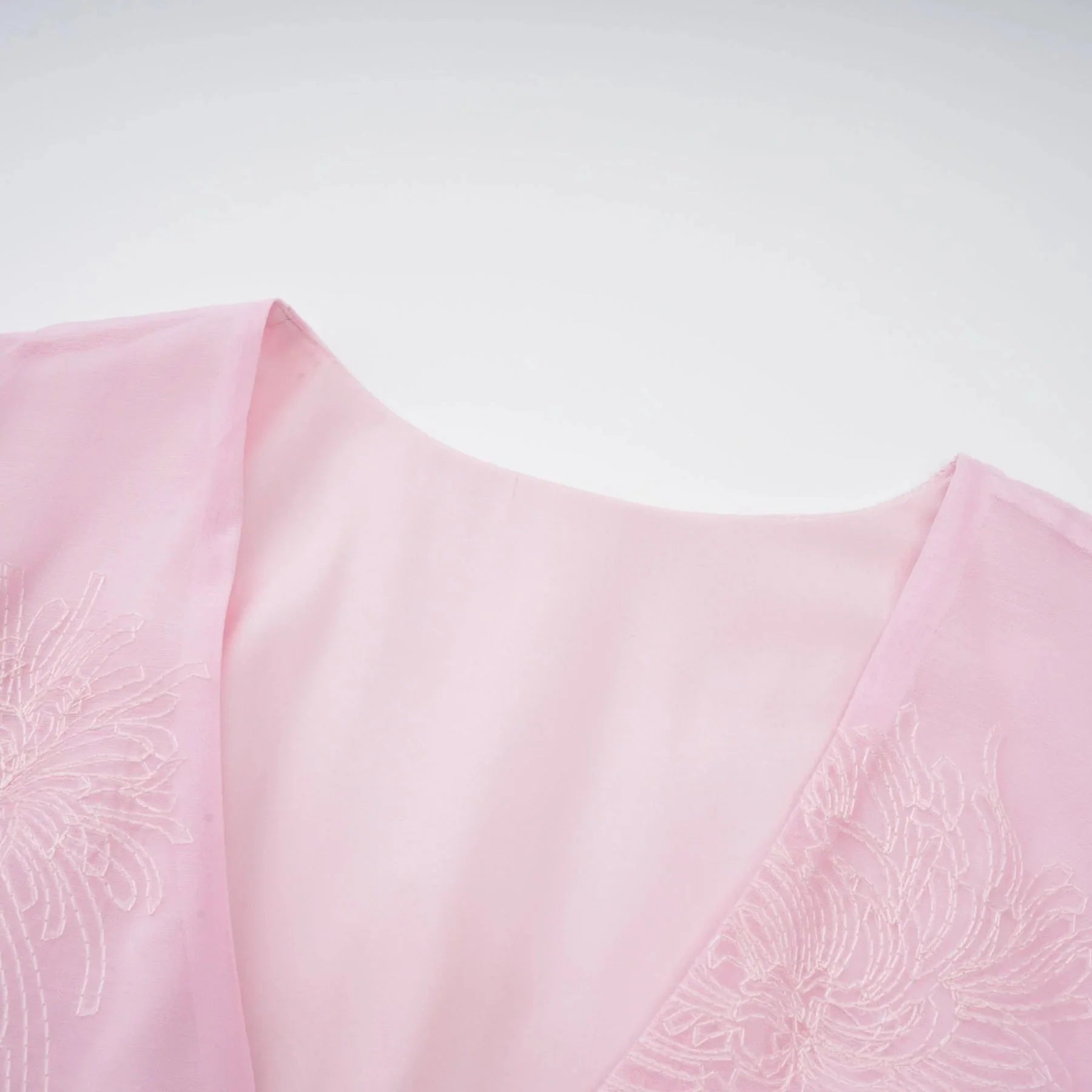 Giada Mini Dress Pink Embroidered Layered & Ruched