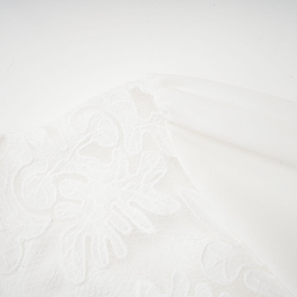 Ginetta Midi Dress - Mock Neck - Long Sleeves - Panelled Design - Cut - Out Detailing - Floral Embroidery