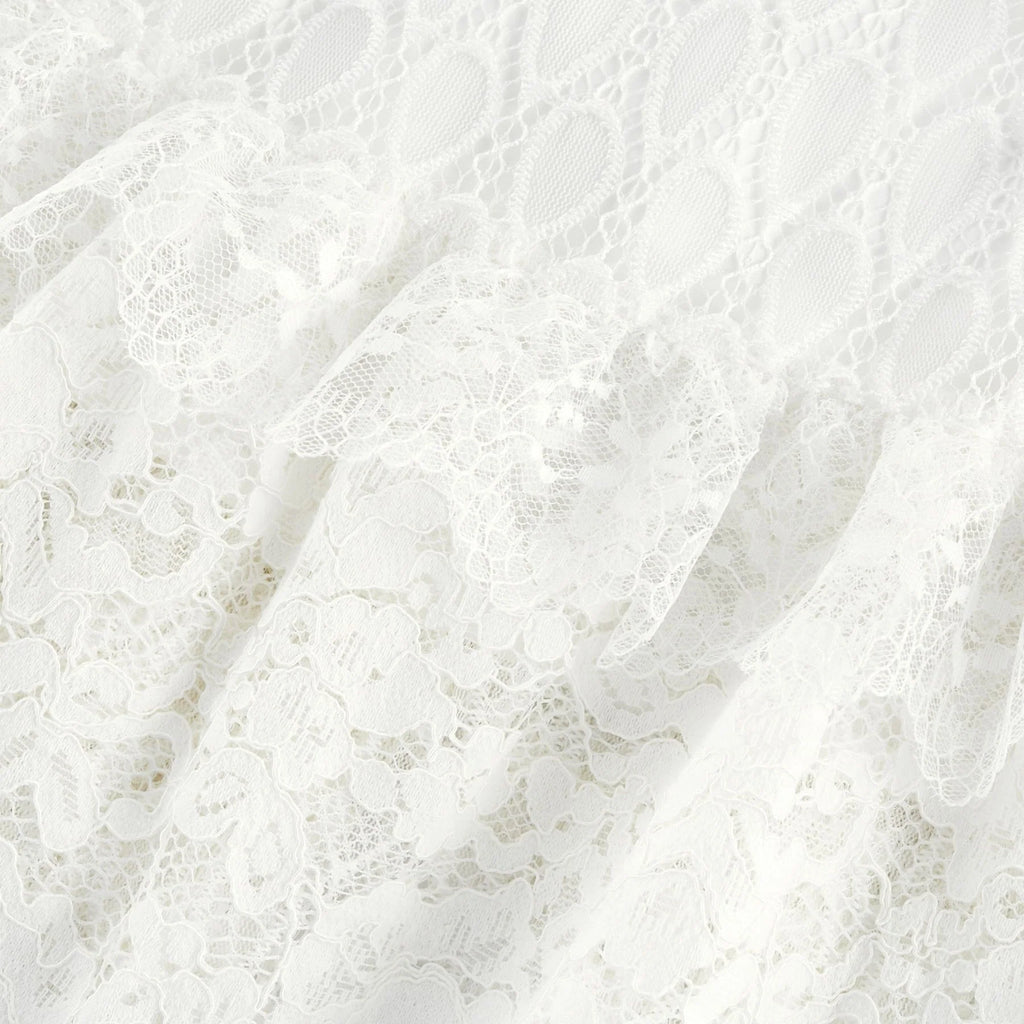 Ginetta Midi Dress - V - Neck Design - Floral Embroidery - Lace Trim - Cut - Out Details