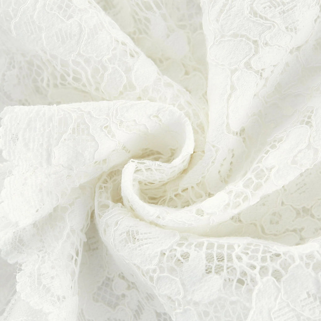 Ginetta Midi Dress - V - Neck Design - Floral Embroidery - Lace Trim - Cut - Out Details