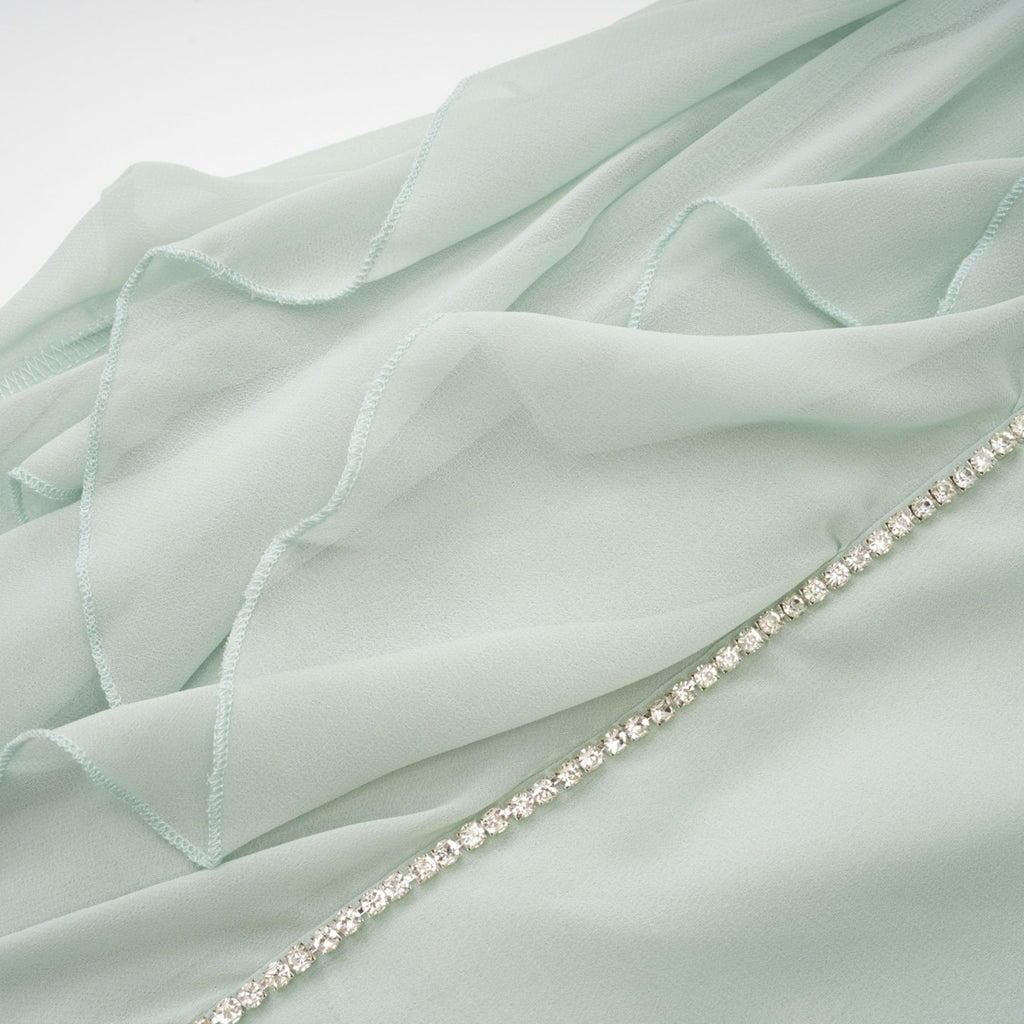 Giuditta Midi Dress - Sleeveless - Halterneck - Pleated - Ruffled Crystal Embellished