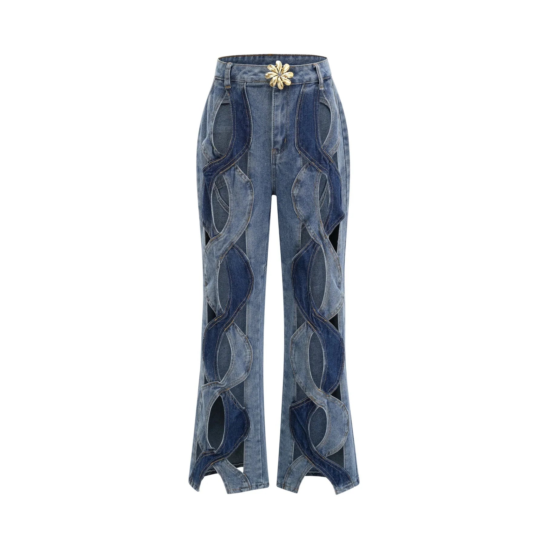 Giuliana Jeans - High Waist Design - Cut - Out Detail - Panel Detailing - Belt Loops