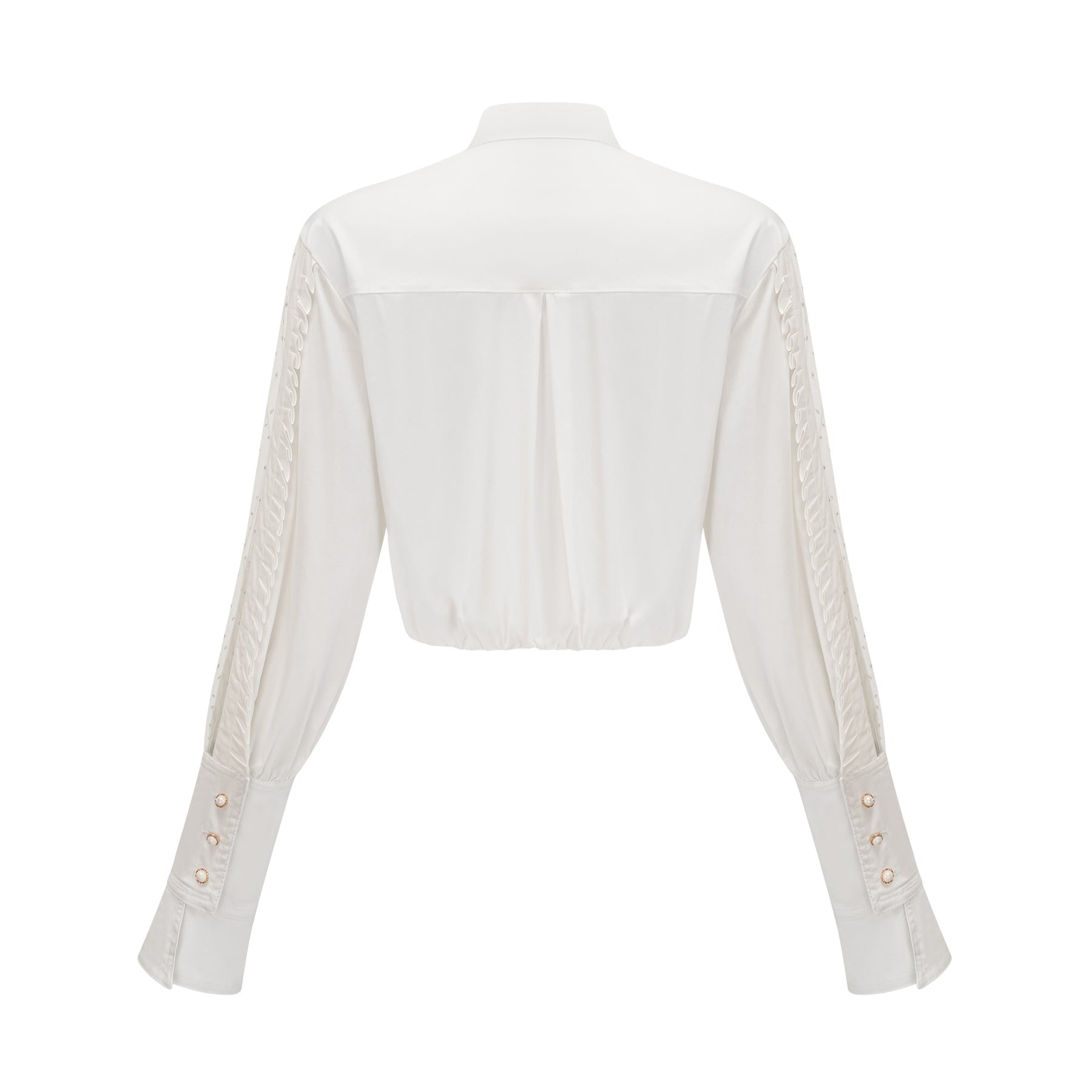 Giulietta Shirt - Scarf Collar - Long Sleeves - Pleated Design - Button Fastening