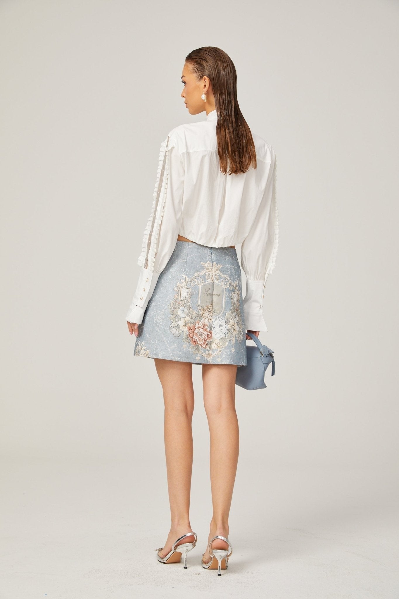 Giulietta Shirt - Scarf Collar - Long Sleeves - Pleated Design - Button Fastening