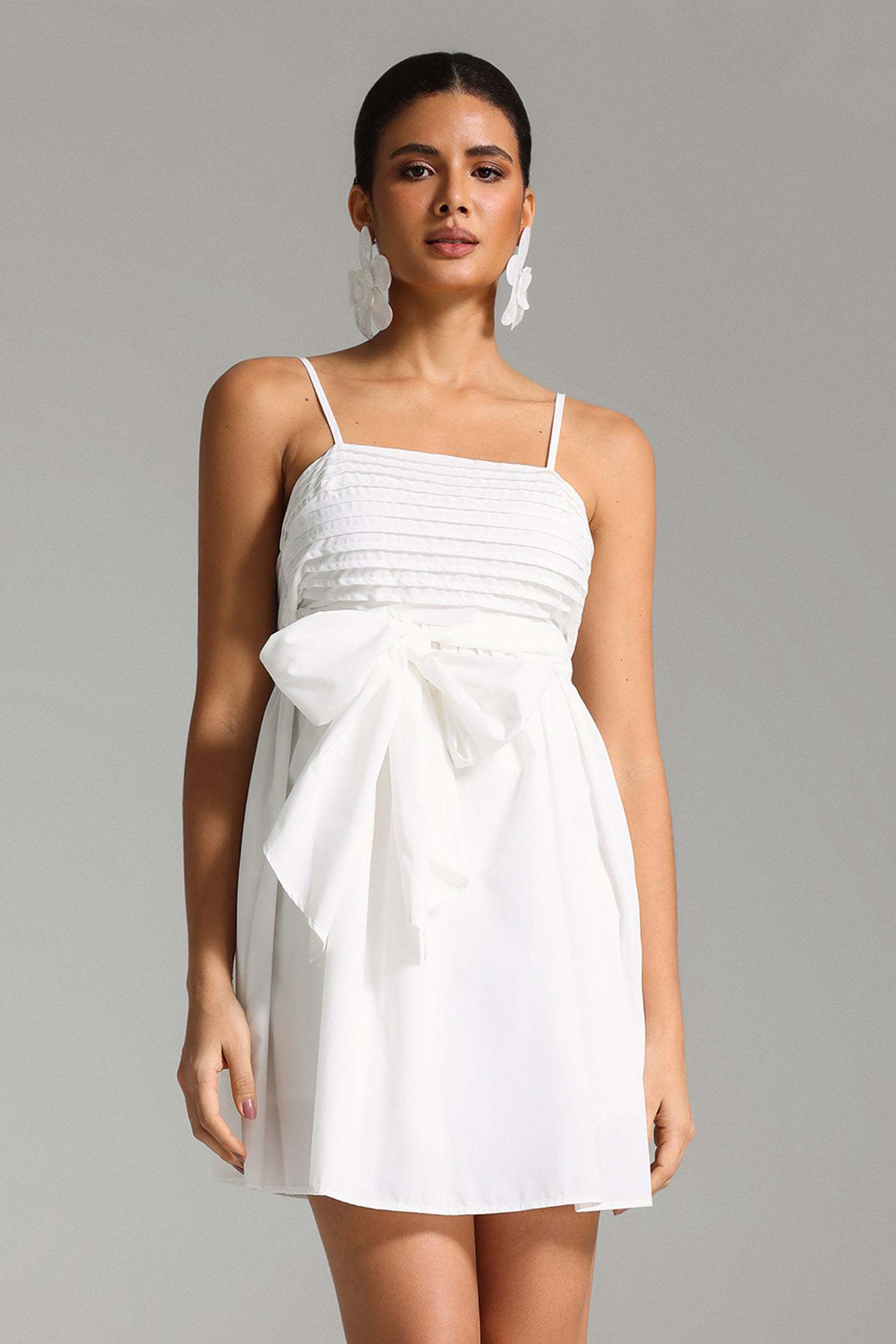 Giulietta White Bowknot Mini Dress