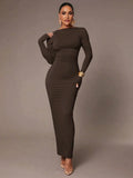 Graziana Maxi Dress - Boat Neckline - Elegant Style - Backless Detail - High Stretch Fabric