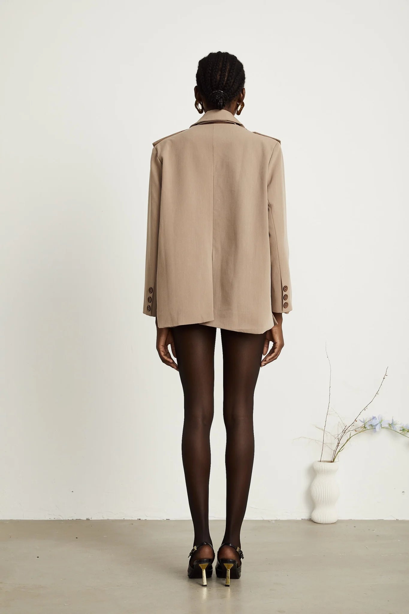 Greta Blazer - Notched Lapels - Detachable Front Panel - Separate Rear Collar - Buttoned Cuffs