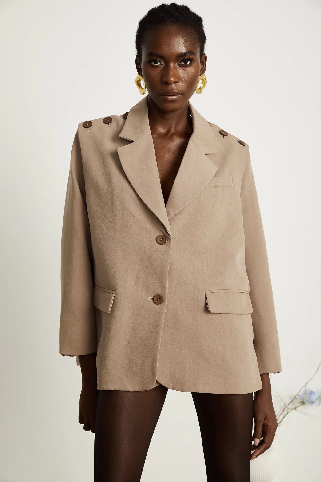 Greta Blazer - Notched Lapels - Detachable Front Panel - Separate Rear Collar - Buttoned Cuffs