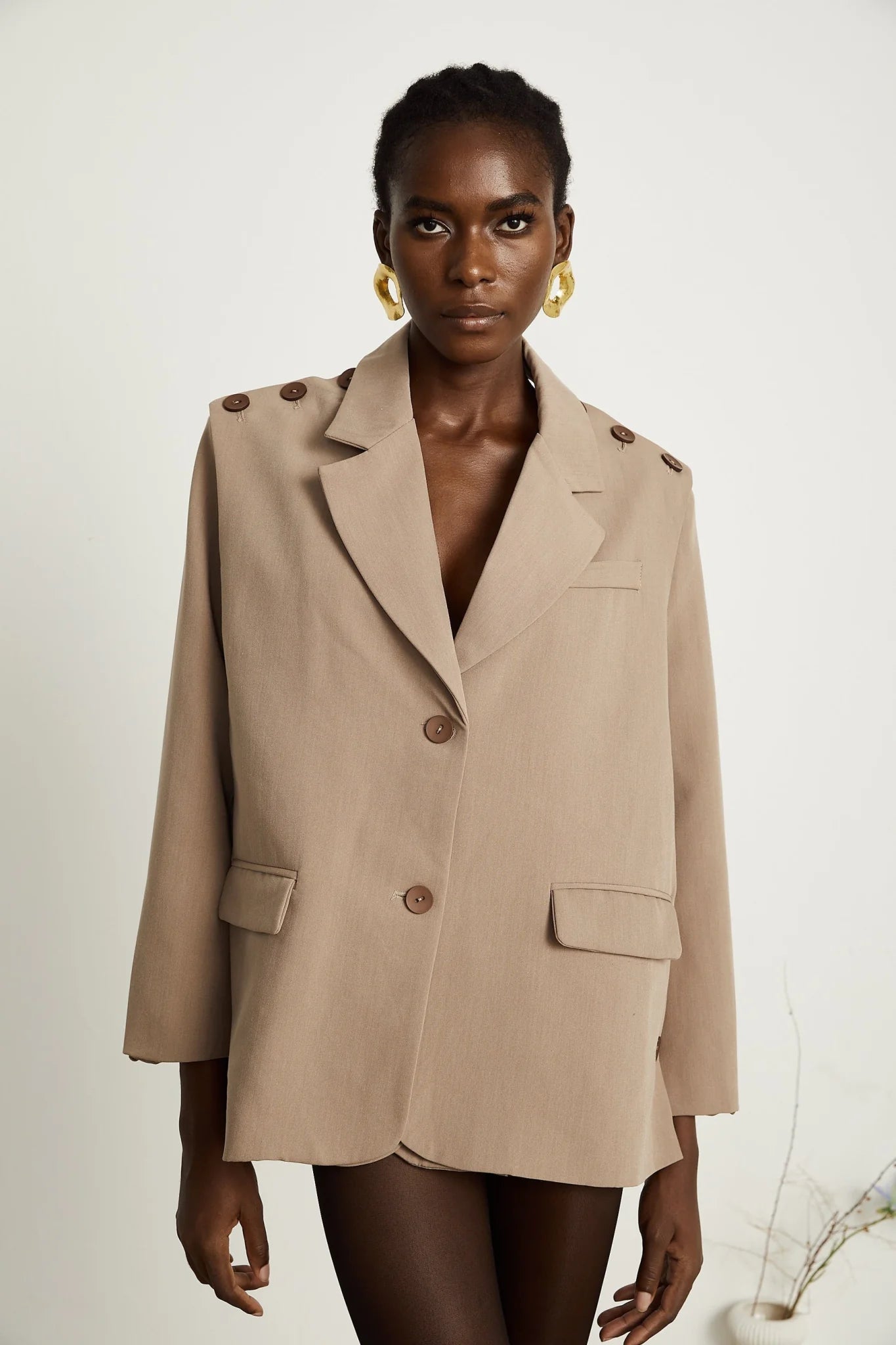 Greta Blazer - Notched Lapels - Detachable Front Panel - Separate Rear Collar - Buttoned Cuffs