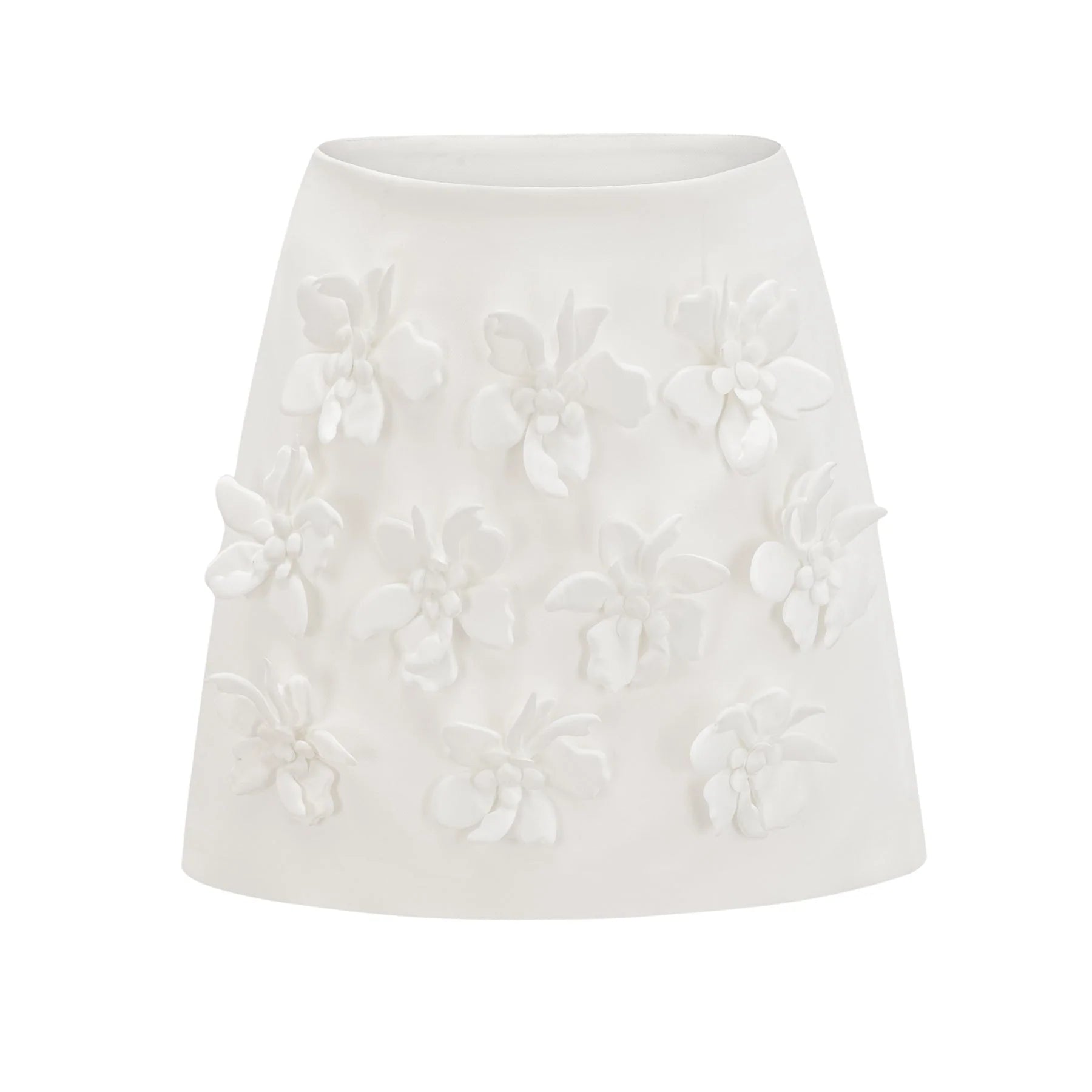 Greta Skirt & Top Set - Square Neck - Sleeveless - Faux - floral embellishment - Thigh length