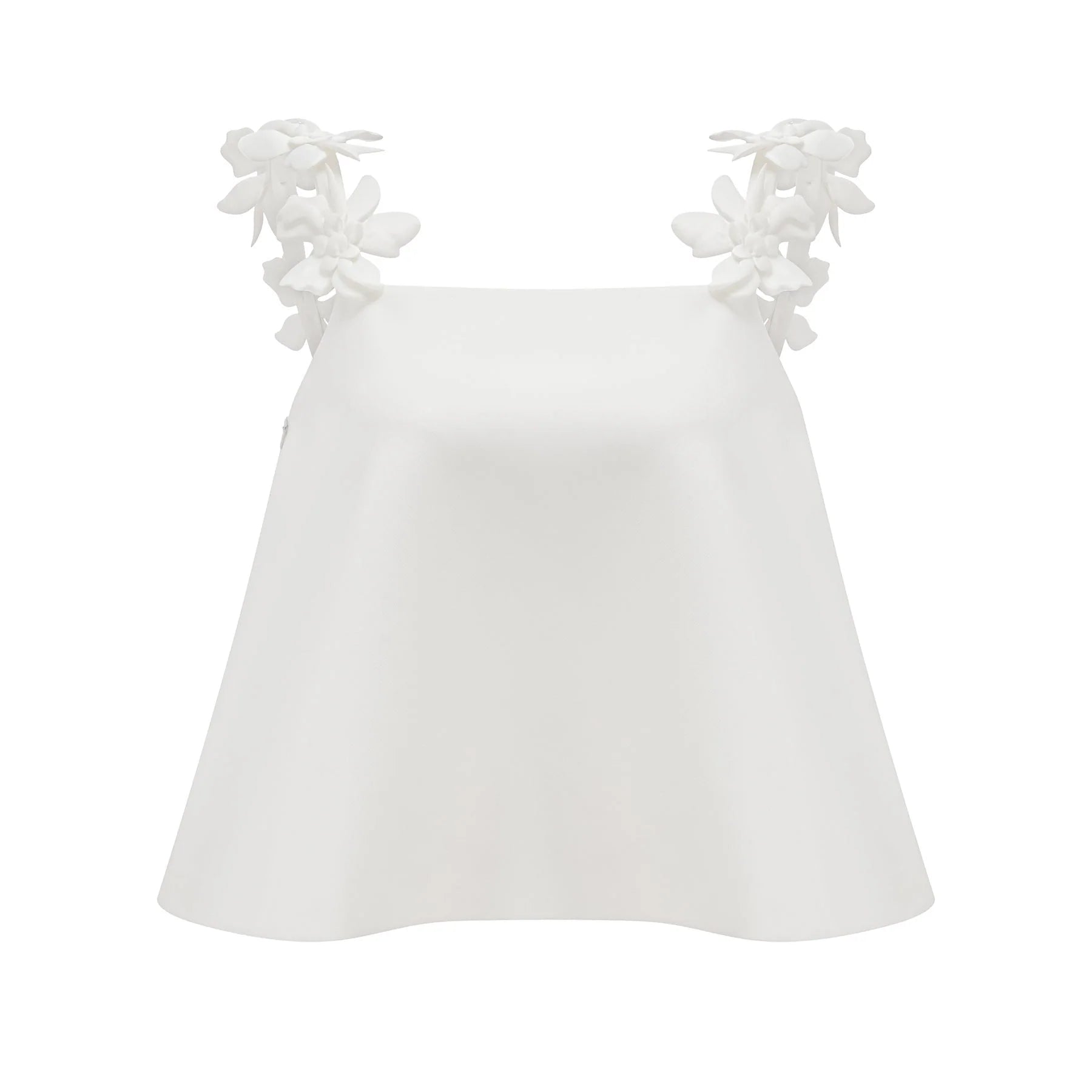 Greta Skirt & Top Set - Square Neck - Sleeveless - Faux - floral embellishment - Thigh length