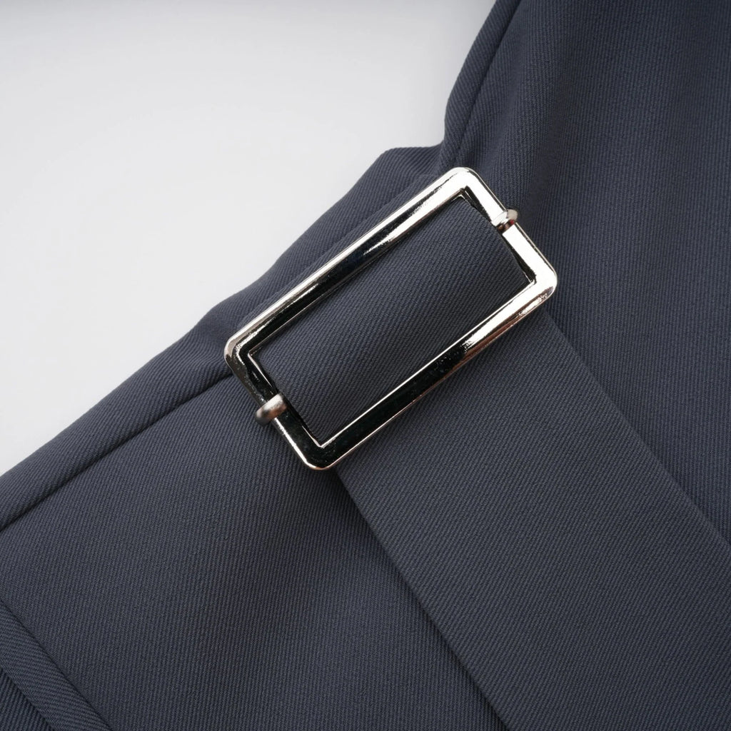 Hailey Jacket - Long Sleeves - Notched Lapels - Shoulder Pads - Asymmetric Design