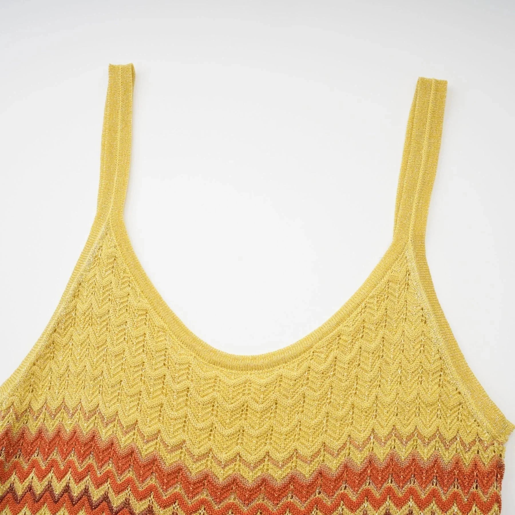 Haley Maxi Dress Brown & Multicolor Gradient Knit Hem