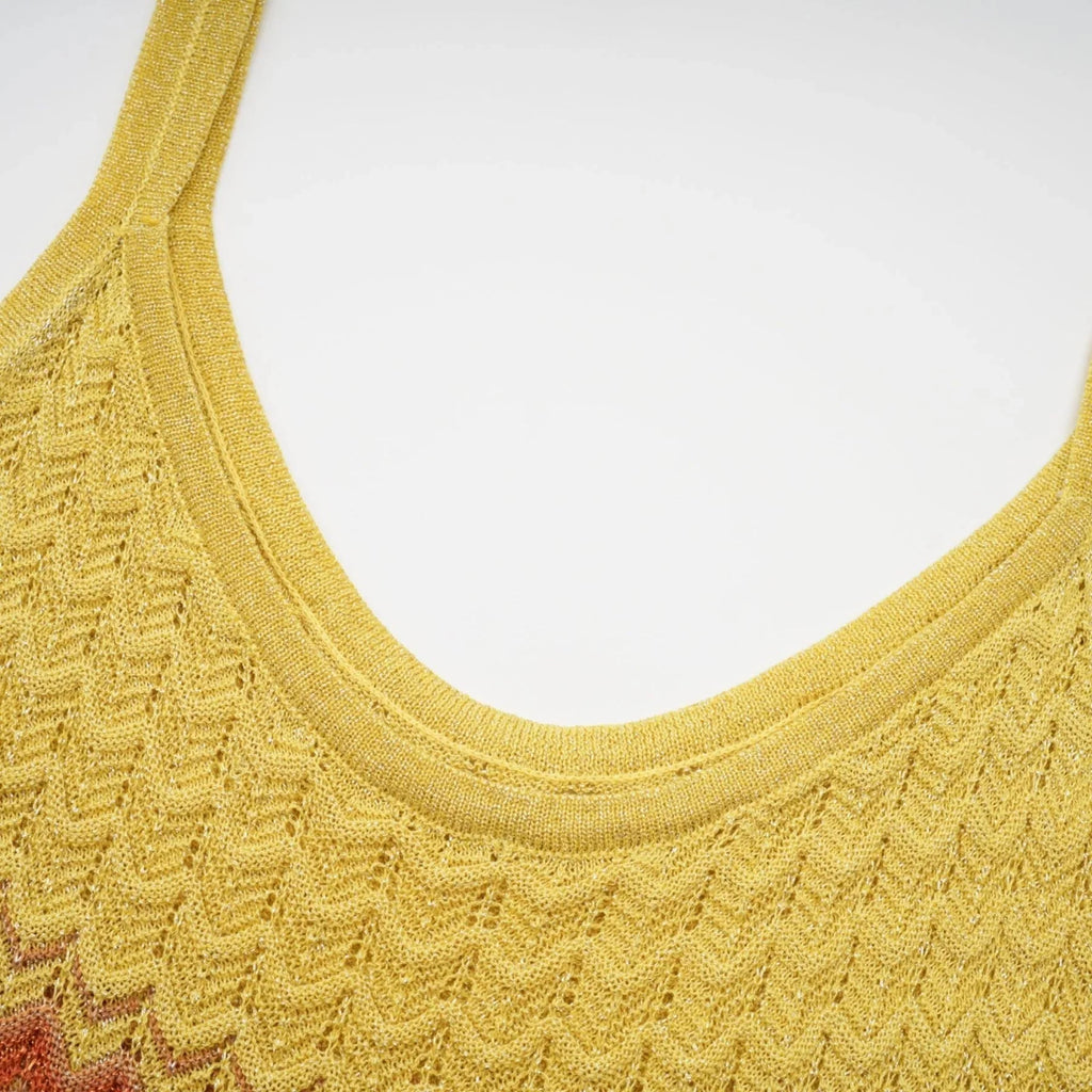 Haley Maxi Dress Brown & Multicolor Gradient Knit Hem