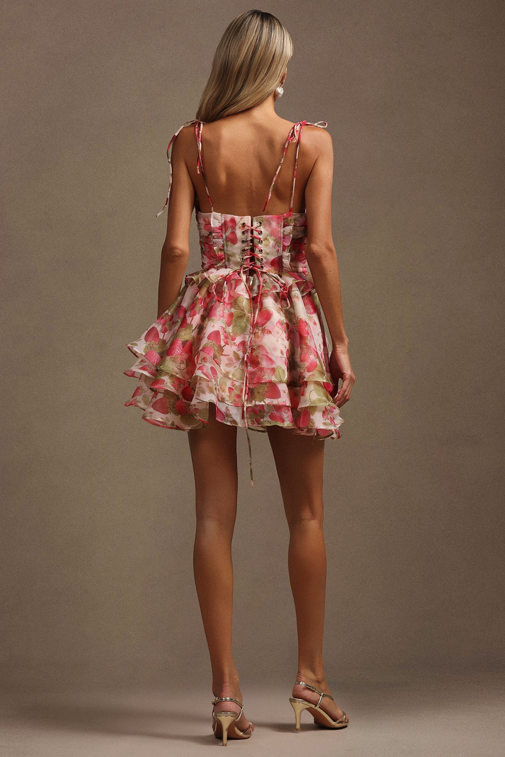 Harper Pink Floral Ruffle Mini Dress Lightweight Fabric Tiered Layers