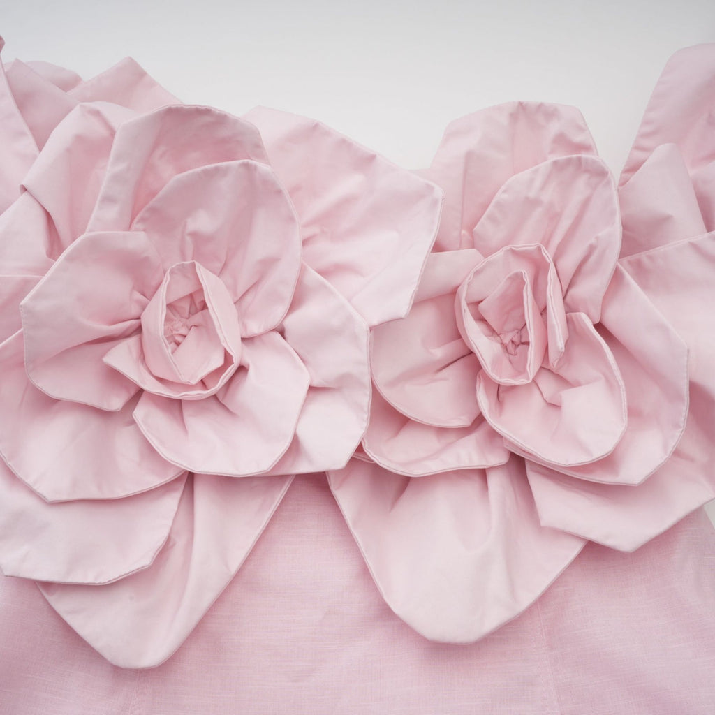 Hattie Off the Shoulder - Cinched Waist - 3D Petal Detailing - Flared Hem - Rear Zip Fastening