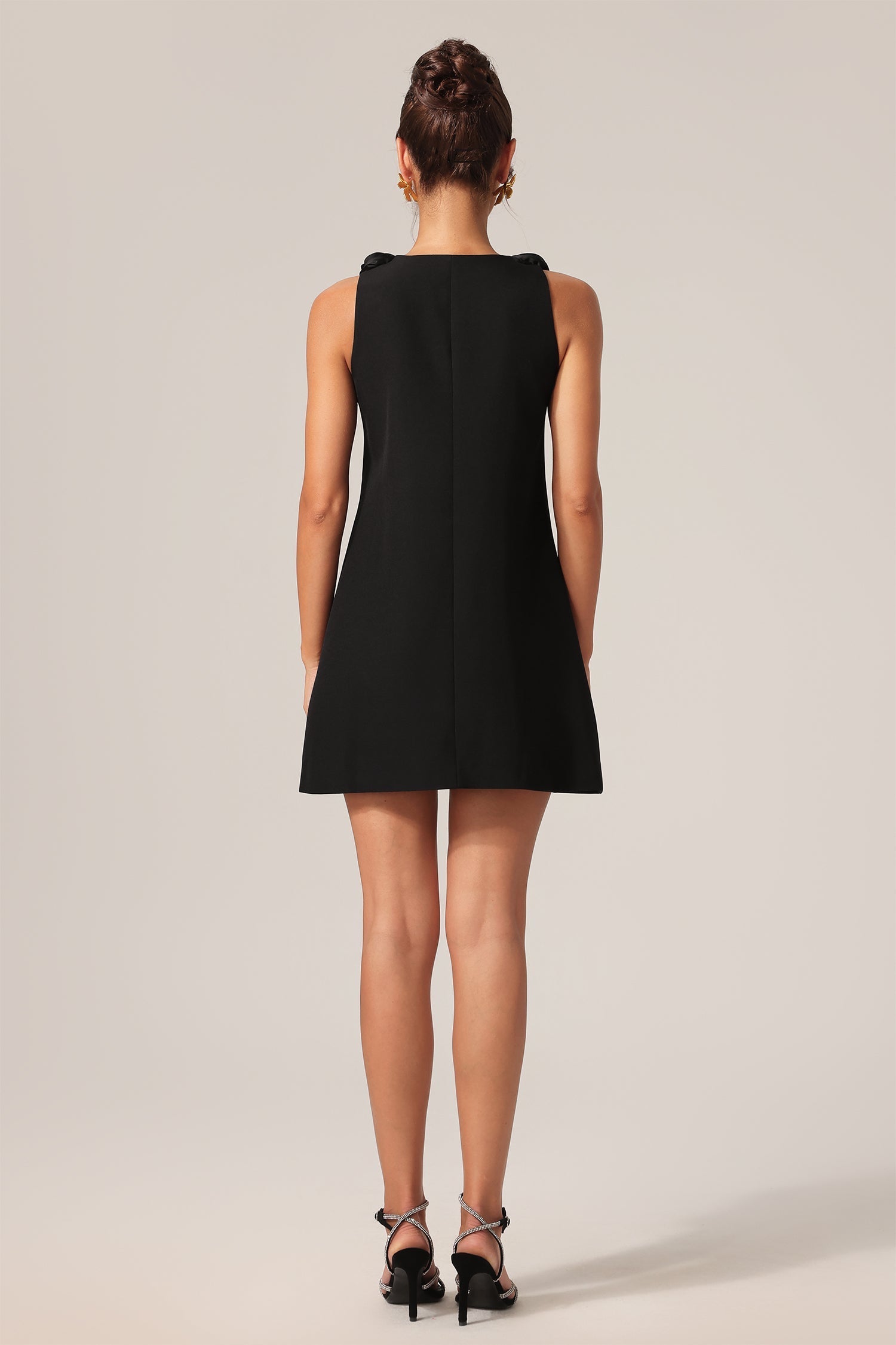 Haven Black Floral Sleeveless Mini Dress