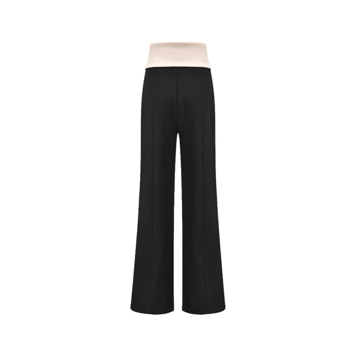 Haven Trousers - High - Rise Contrast Collar - Panelled Tailoring - Flared Legs - Structured fit - Versatile Style