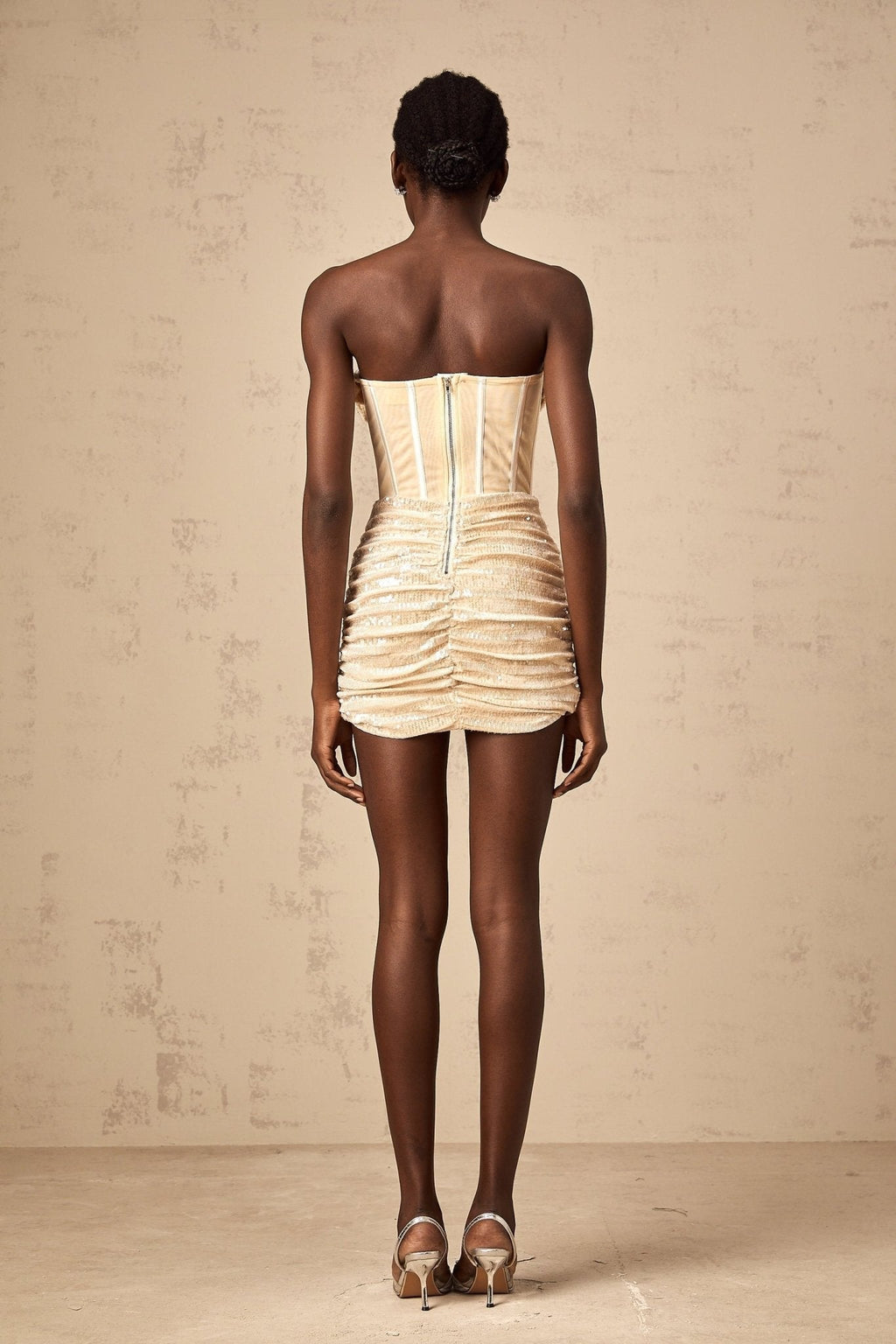Hazel Mini Dress – Strapless – Sequin Embellishment – Thigh Length