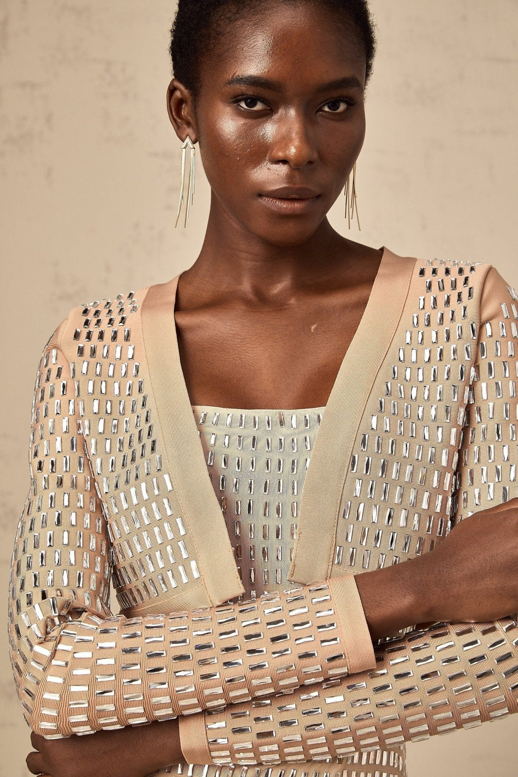 Helena Jacket – Neutrals – Long Sleeves – Collarless