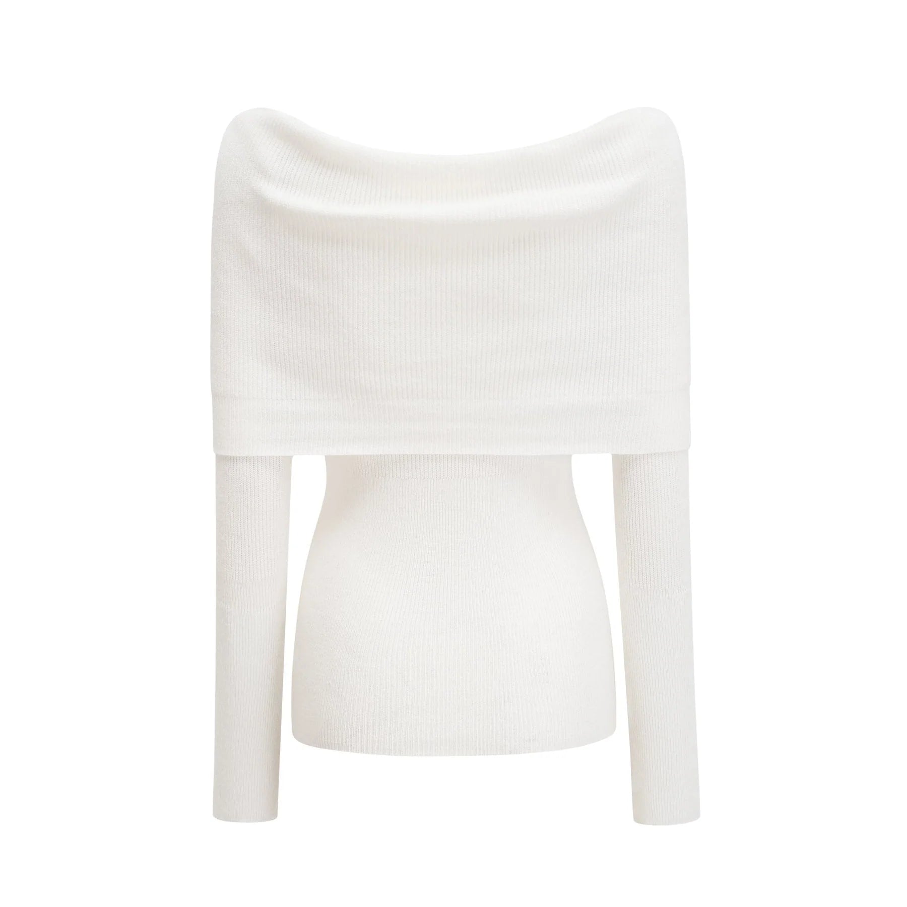 Helena Long Sleeve Top - Twist Design - Fitted Silhouette - Ribbed Knit - Wool Blend
