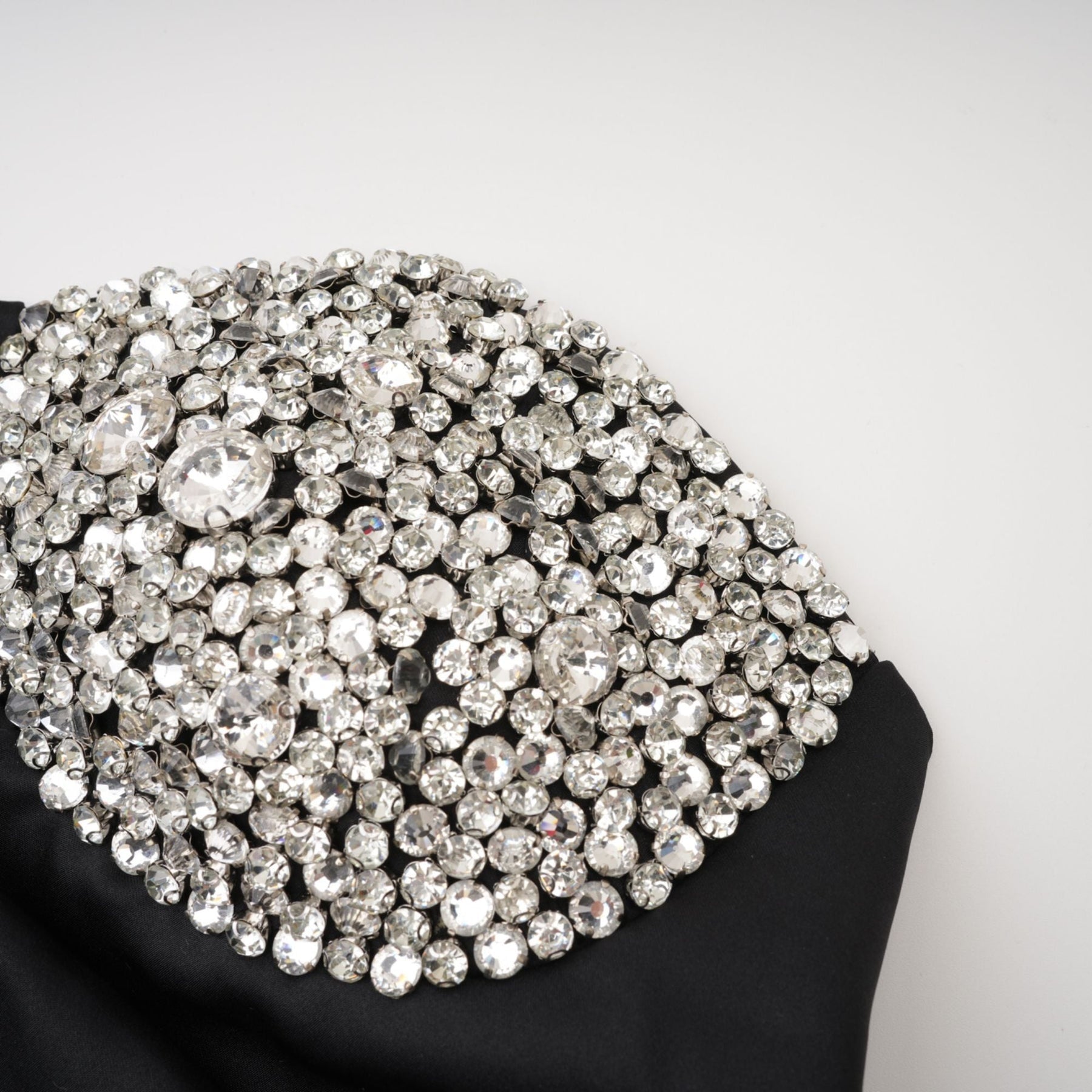 Helena Mini Dress - Sleeveless Off the Shoulder Bustier Crystal Embellished Pleated