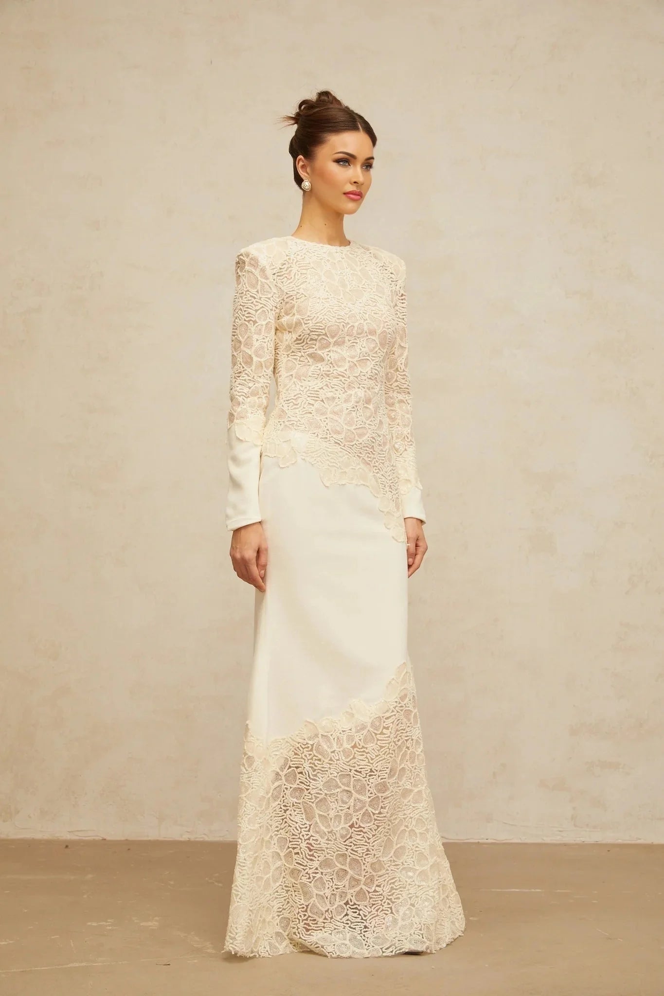 Holly Maxi Dress Sequined Floral Embroidery